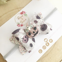 Load image into Gallery viewer, Grey Pumpkin Halloween Glitter Bow Headband or Clip

