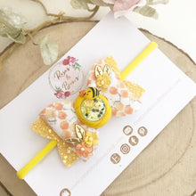 Load image into Gallery viewer, Bee Honeypot Shaker Hair Bow Headband or Clip
