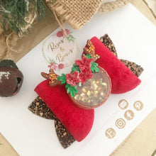 Load image into Gallery viewer, Reindeer Glitter Shaker Hair Bow Headband or Clip
