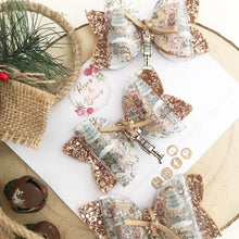 Load image into Gallery viewer, Christmas Nutcracker Transparent Glitter Hair Bow Headband or Clip
