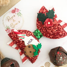 Load image into Gallery viewer, Christmas Milk and Cookies Hair Bow Headband or Clip
