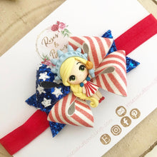 Load image into Gallery viewer, July 4th Statue of Liberty Bow Headband or Clip
