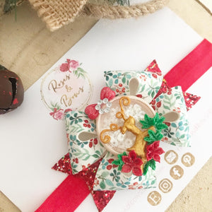 Christmas Deer Glitter Shaker Clip or Headband