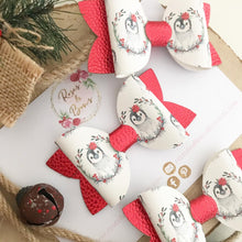 Load image into Gallery viewer, Christmas Penguin  Bow Headband or Clip
