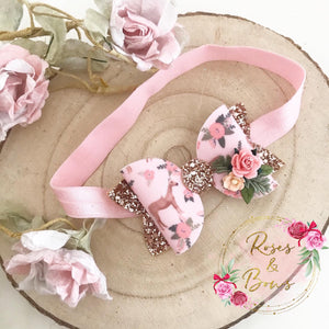 Floral Horse Bow Clip or Headband