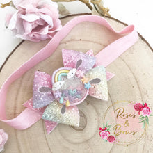 Load image into Gallery viewer, Rainbow Shaker Bow Headband or Clip
