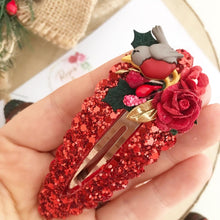 Load image into Gallery viewer, Large Christmas Robin large snap clip
