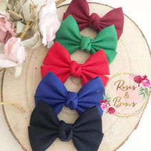 Load image into Gallery viewer, cotton pinch Hair Bow Headband or Clip
