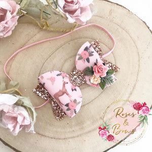 Floral Horse Bow Clip or Headband