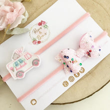 Load image into Gallery viewer, Ice cream Hair Bow Set Headbands or Clips
