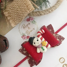 Load image into Gallery viewer, Christmas Snowman small Hair Bow Headband or Clip

