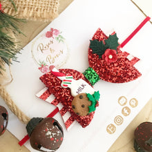 Load image into Gallery viewer, Christmas Milk and Cookies Hair Bow Headband or Clip
