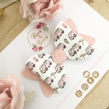 Load image into Gallery viewer, Pink Camper Van Girl Hair Bow Headband or Clip
