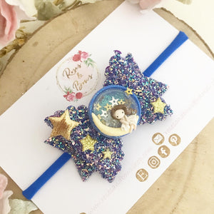 Stars and Moon Hair Bow Headband or Clip