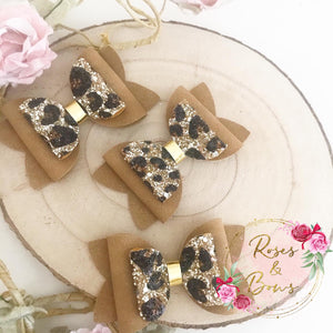 Leopard Print Bow Clip or Headband