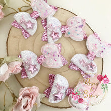 Load image into Gallery viewer, Birthday Number Glitter Hair Bow Headband or clip
