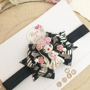 Halloween Bride Hair Bow Headband or Clip