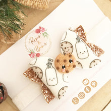 Load image into Gallery viewer, Milk and Cookies Hair Bow Headband or Clip
