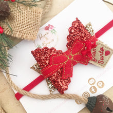 Load image into Gallery viewer, Red Christmas Present Hair Bow Headband or Clip
