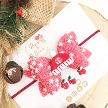Load image into Gallery viewer, Christmas Hat and Mittens Hair Bow Headband or Clip

