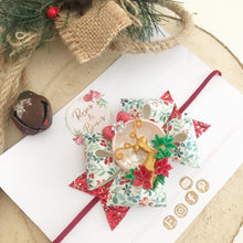 Load image into Gallery viewer, Christmas Deer Glitter Shaker Clip or Headband
