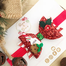 Load image into Gallery viewer, Christmas Milk and Cookies Hair Bow Headband or Clip
