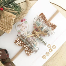 Load image into Gallery viewer, Christmas Nutcracker Transparent Glitter Hair Bow Headband or Clip
