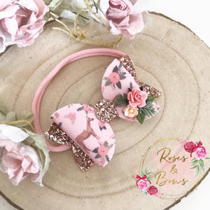 Floral Horse Bow Clip or Headband