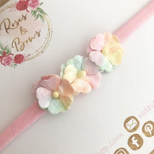 Rainbow dainty flower headband