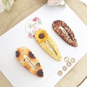 Sunflower snap clip set