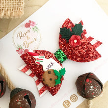 Load image into Gallery viewer, Christmas Milk and Cookies Hair Bow Headband or Clip
