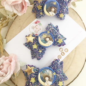 Stars and Moon Hair Bow Headband or Clip