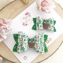 Load image into Gallery viewer, Cactus Hair Bow Headband or clip
