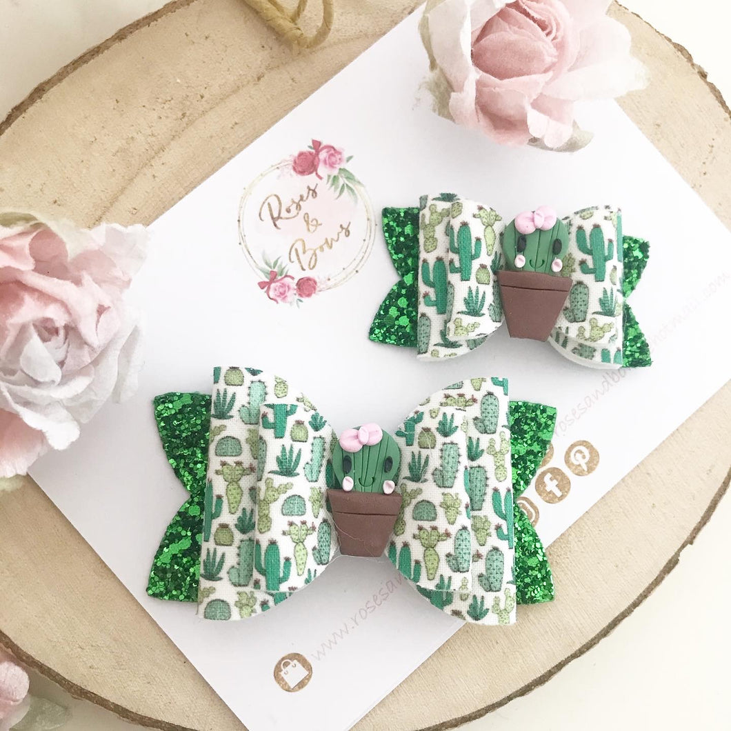 Cactus Hair Bow Headband or clip