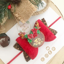 Load image into Gallery viewer, Reindeer Glitter Shaker Hair Bow Headband or Clip
