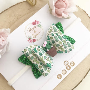 Cactus Hair Bow Headband or clip