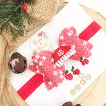Load image into Gallery viewer, Christmas Hat and Mittens Hair Bow Headband or Clip
