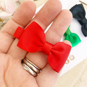 Classic colours Small Hair Bow Clip Set