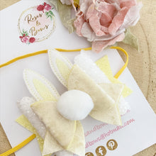 Load image into Gallery viewer, Lemon Bunny Ears Easter Hair Bow Headband or Clip
