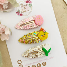 Load image into Gallery viewer, Easter snap clip set - Easter chick, flower and egg set
