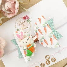 Load image into Gallery viewer, Easter Mermaid Bunny Glitter Hair Bow Hair Clip or Headband
