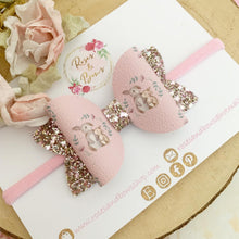 Load image into Gallery viewer, Easter Bunny Glitter Hair Bow Hair Clip or Headband
