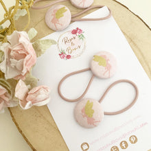 Load image into Gallery viewer, Pink and Gold Fairy Bobble Hair Ties Set of 2
