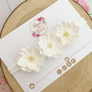 White lotus flower headband