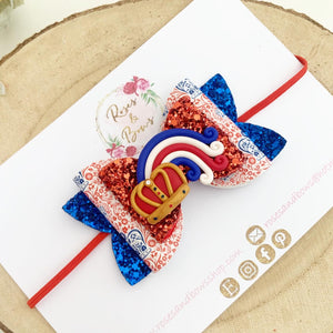 King’s Coronation Hair Bow Headband or Clip