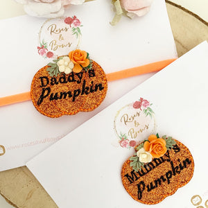 Mummy’s Pumpkin / Daddy’s Pumpkin Headband or Clip