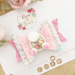 Easter Bunny Tail Hair Bow Headband or Clip
