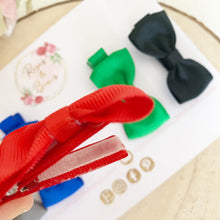 Load image into Gallery viewer, Classic colours Small Hair Bow Clip Set
