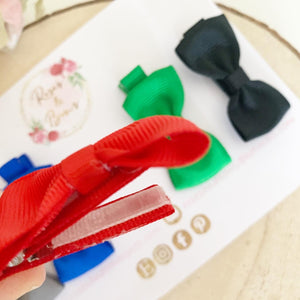 Classic colours Small Hair Bow Clip Set