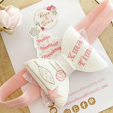 Load image into Gallery viewer, Pink Christmas Tree Glitter Bow Headband or Clip
